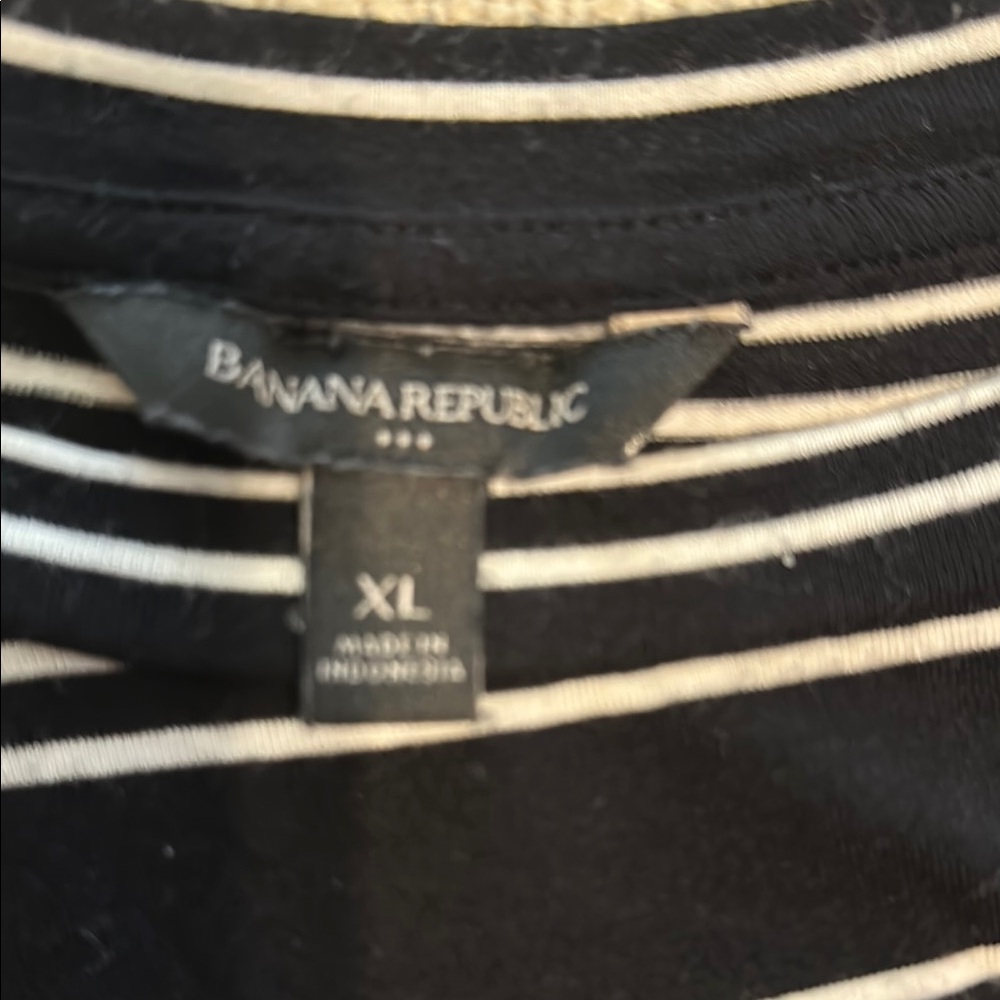 Banana Republic Classic Black and White Striped Top
